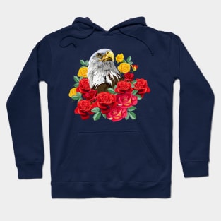 eagle with roses Hoodie